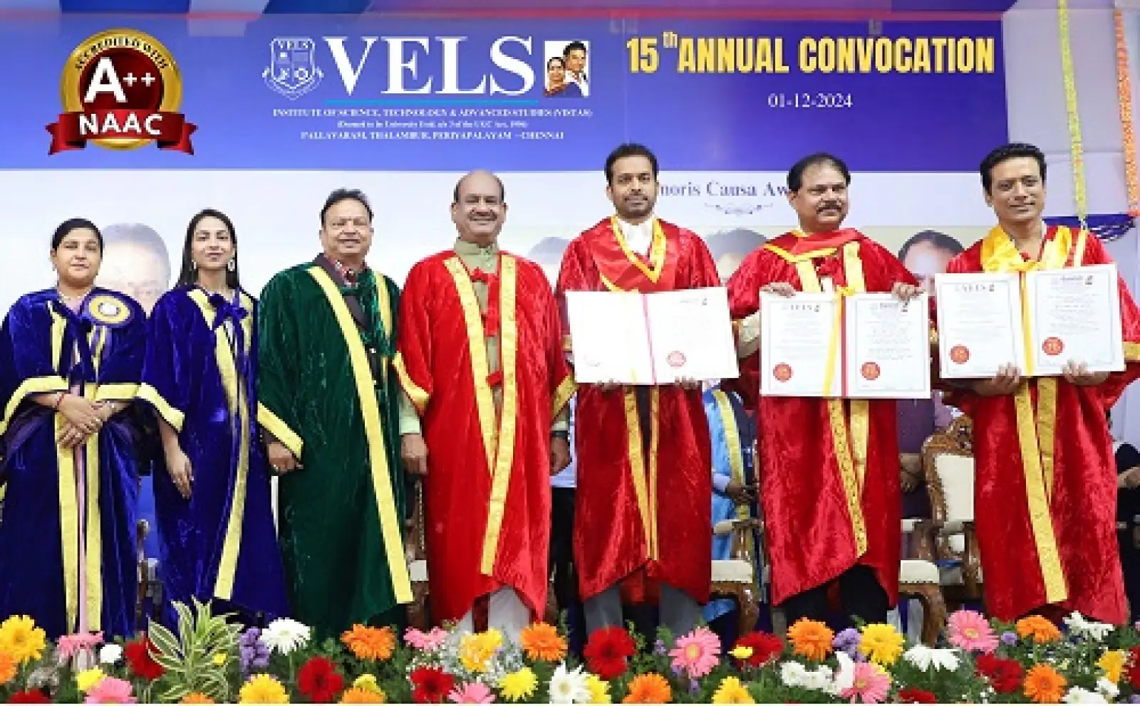 Vels Institute of Science Technology and Advanced Studies (VISTAS) Celebrates Academic Excellence and Honors Actor S.J.Suryah and Coach Pullela Gopichand