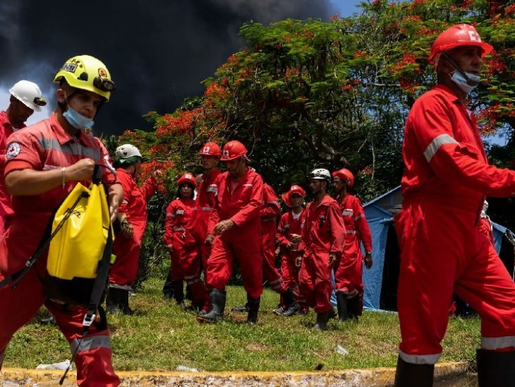 Fire broke out at an oil depot in the Cuban city of Matanzas