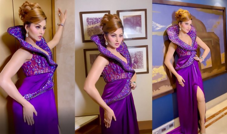 Urvashi Rautela looks stunning in this purple ensembles worth Rs. 10 Lakhs along with Cricketer Irfan Pathan