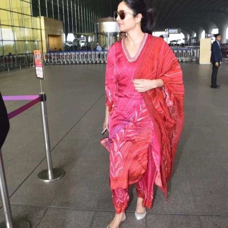 Katrina seen in traditional look; Spotted at Mumbai airport