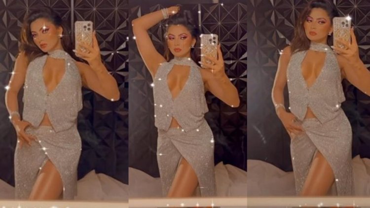 Urvashi Rautela Shimmers in a Silver Dress, Steals the Show on Valentine's Day