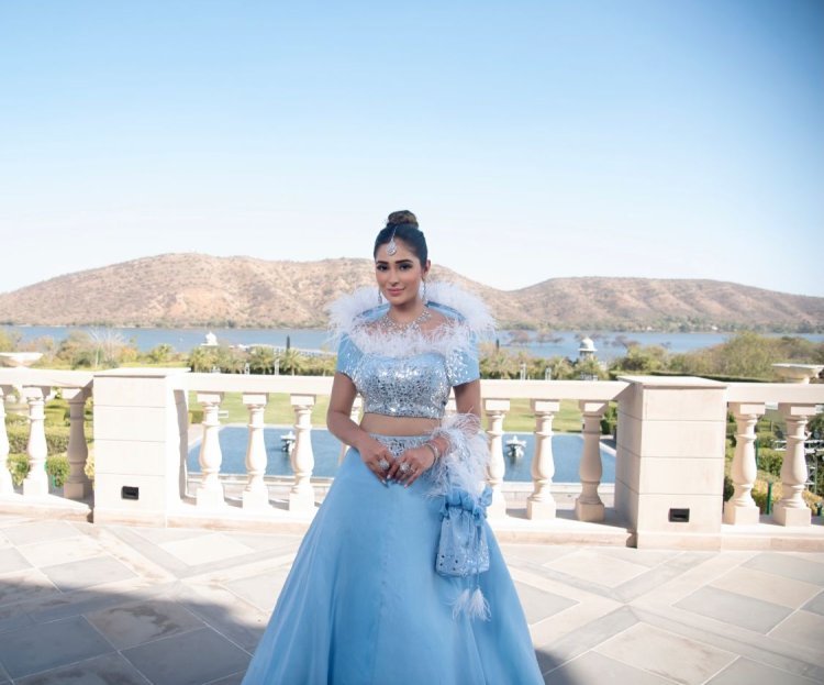 Actress Alankrita Sahai Stuns Fans in Blue Indo-Western Outfit with British-Colonial Vibe