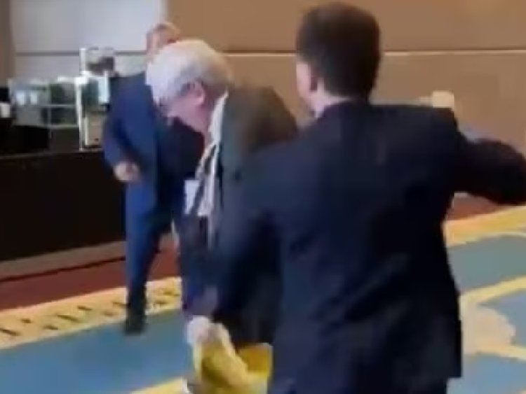 Ukrainian MP punches Russian diplomat: Meeting was going on in Turkey