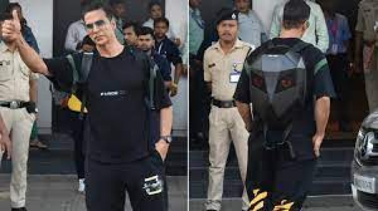 Akshay Kumar seen with unique bag: Spotted at Mumbai airport, the bag costs Rs 35,000