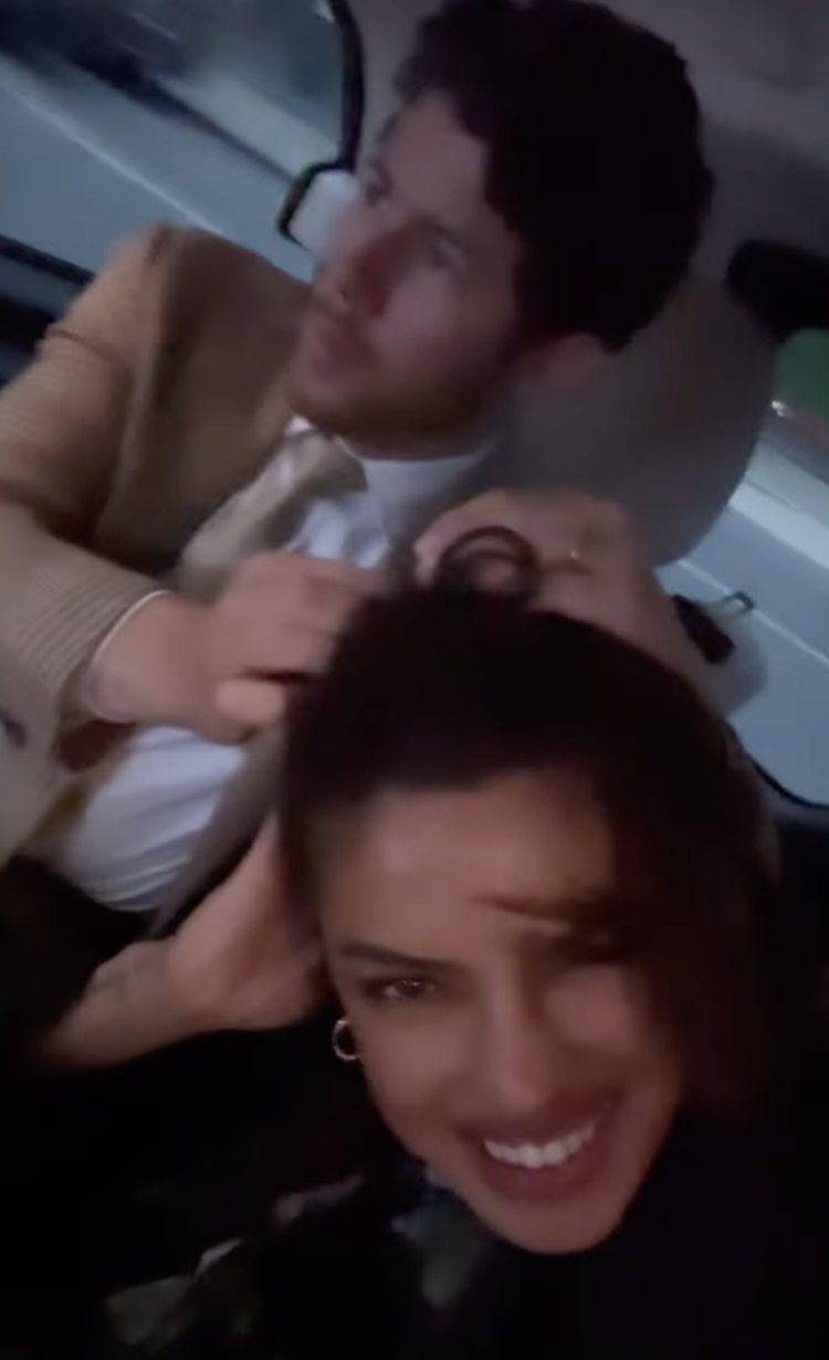 Nick Jonas was seen grooming Priyanka Chopra's hair, the actress shared a cute video