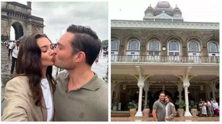 Amy Jackson was seen lip-locking with boyfriend Ed Westwick in front of the Gateway of India, romantic photos went viral