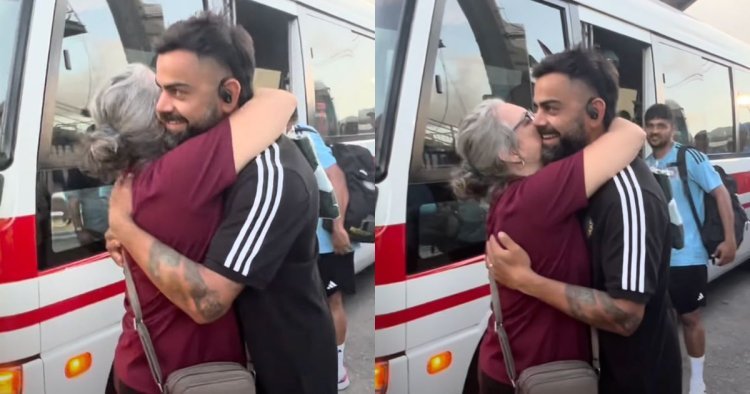 West Indies keeper's mother hugs Kohli: Kissing Virat said- Me and my son are his big fans