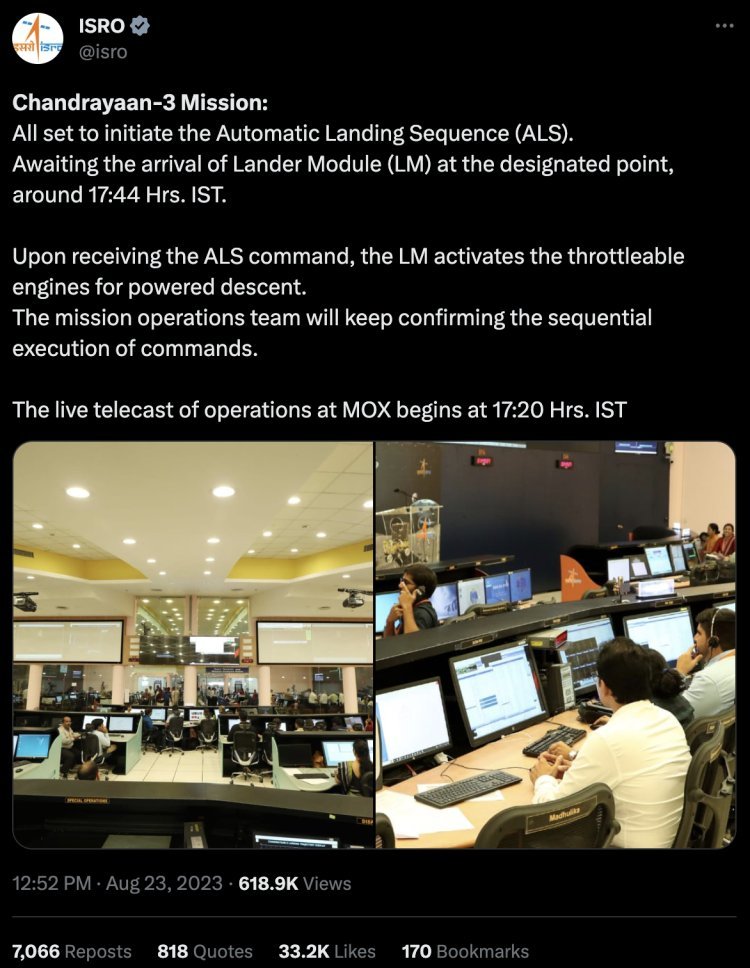 ISRO released pictures of the command center of Chandrayaan-3 mission, scientists were seen working
