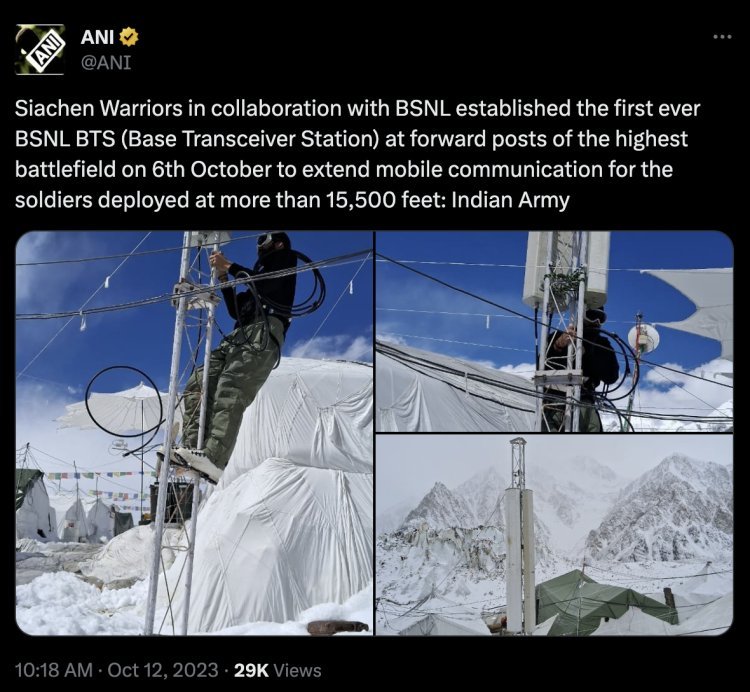 Army and BSNL installed transceivers at the highest battlefield, soldiers will get better mobile and internet connectivity