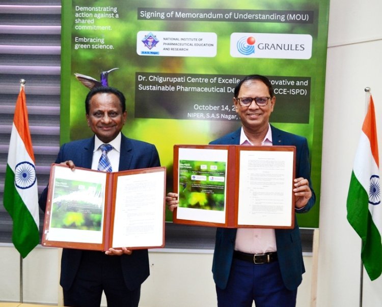 Granules India Limited and NIPER Join Forces to Establish Dr. Chigurupati Center of Excellence for Sustainable Pharmaceutical Innovation