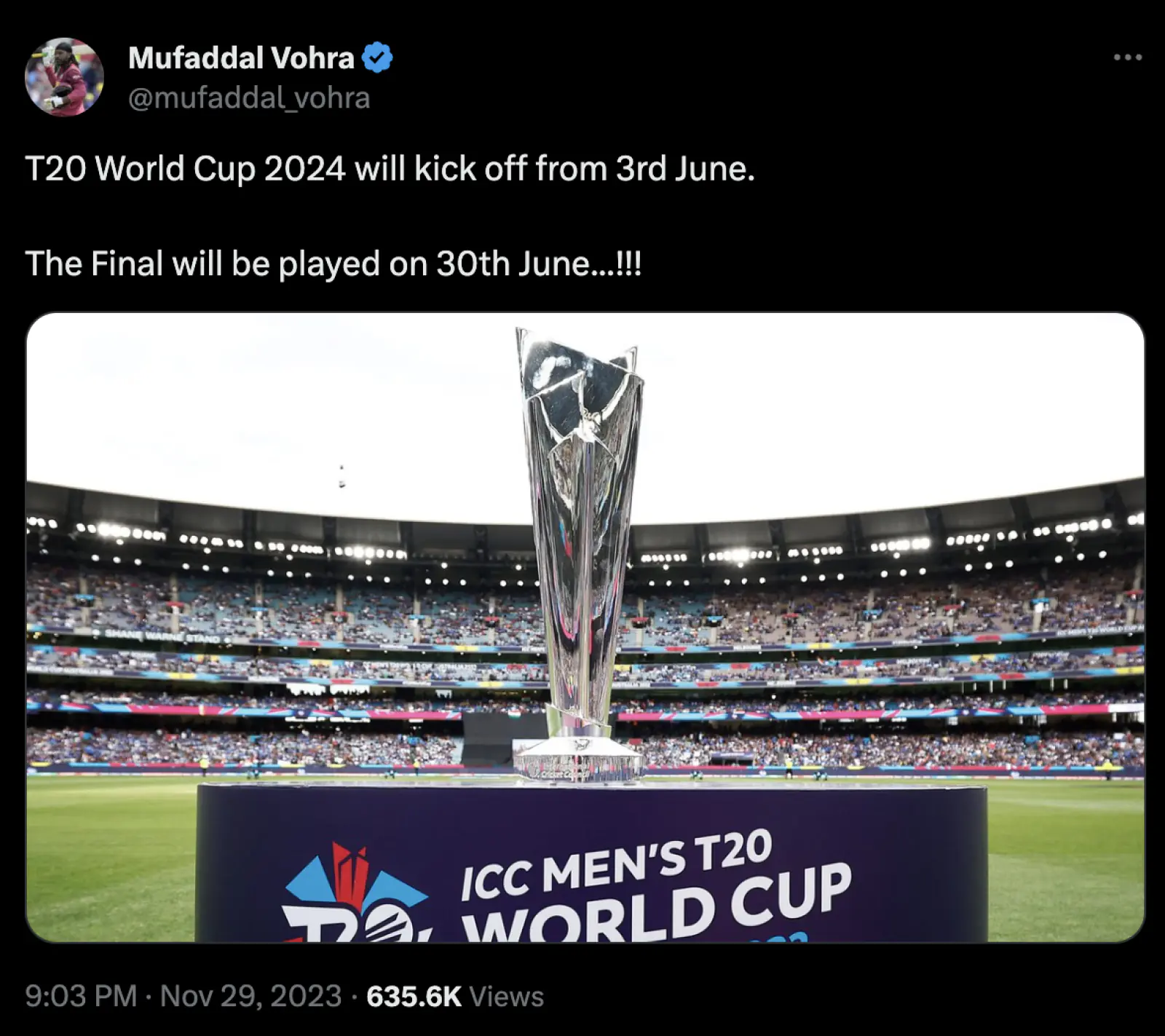 T20 World Cup 2024 Schedule: T20 World Cup 2024 starts from June 3, final date also revealed