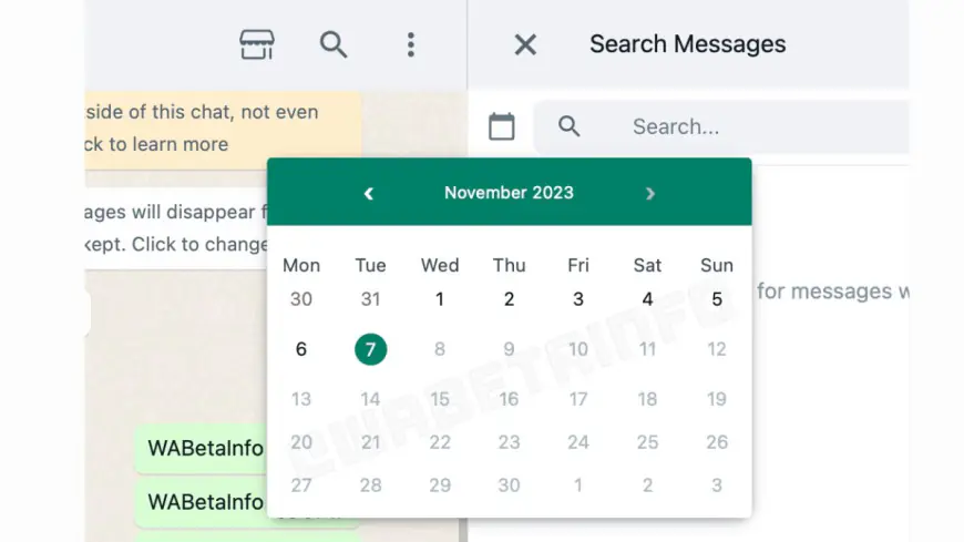 Easy to search a particular message on WhatsApp, this calendar feature will save time