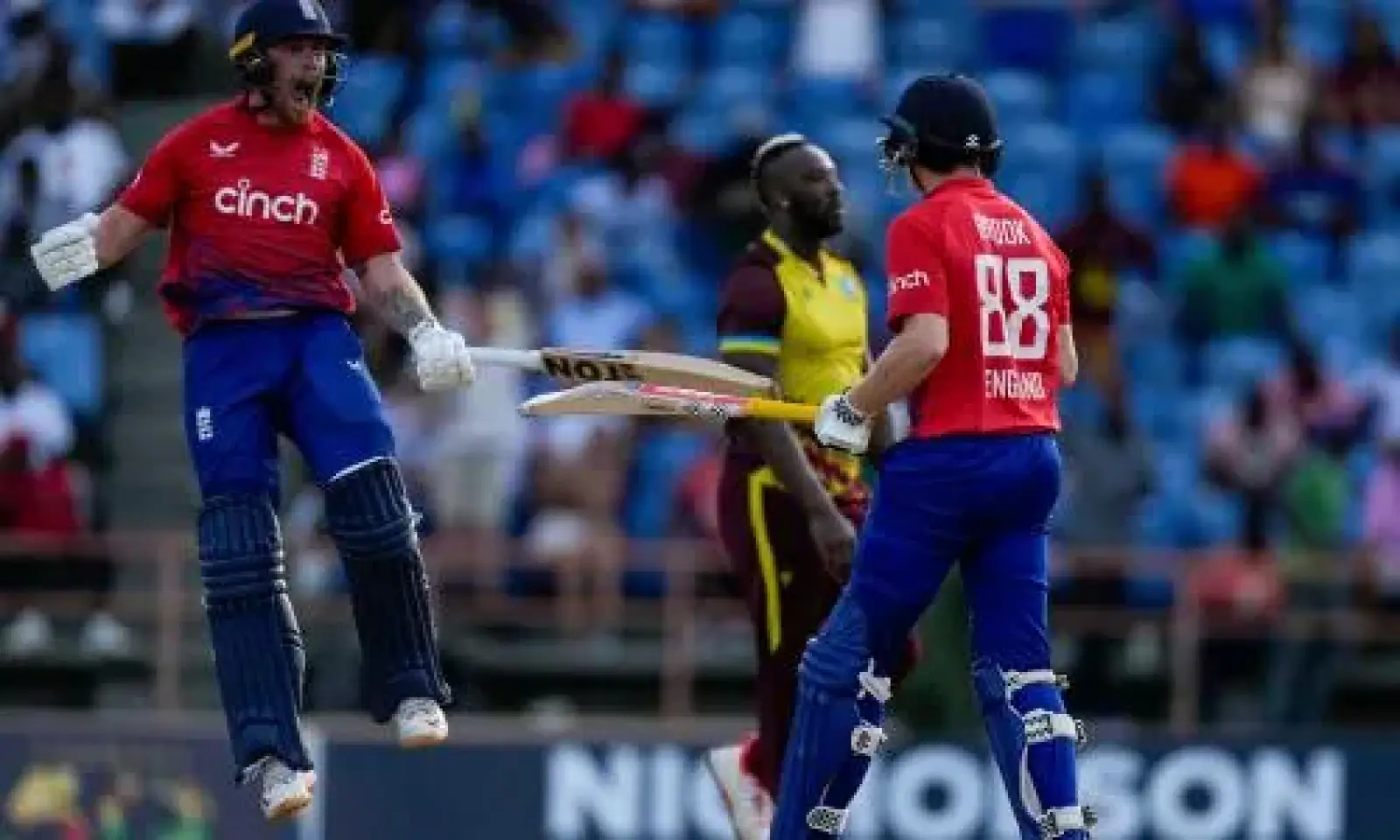 WI vs ENG England needed 21 runs from six balls, Harry Brook ruined Andre Russell bat