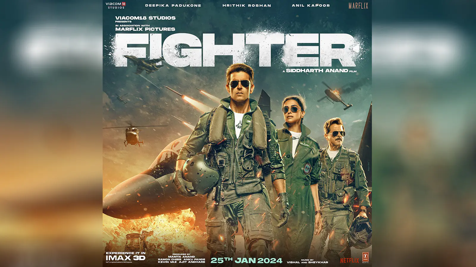 Countdown Begins: Hrithik Roshan, Deepika Padukone, and Anil Kapoor Gear Up for Action-Packed 'Fighter' Release on January 25!