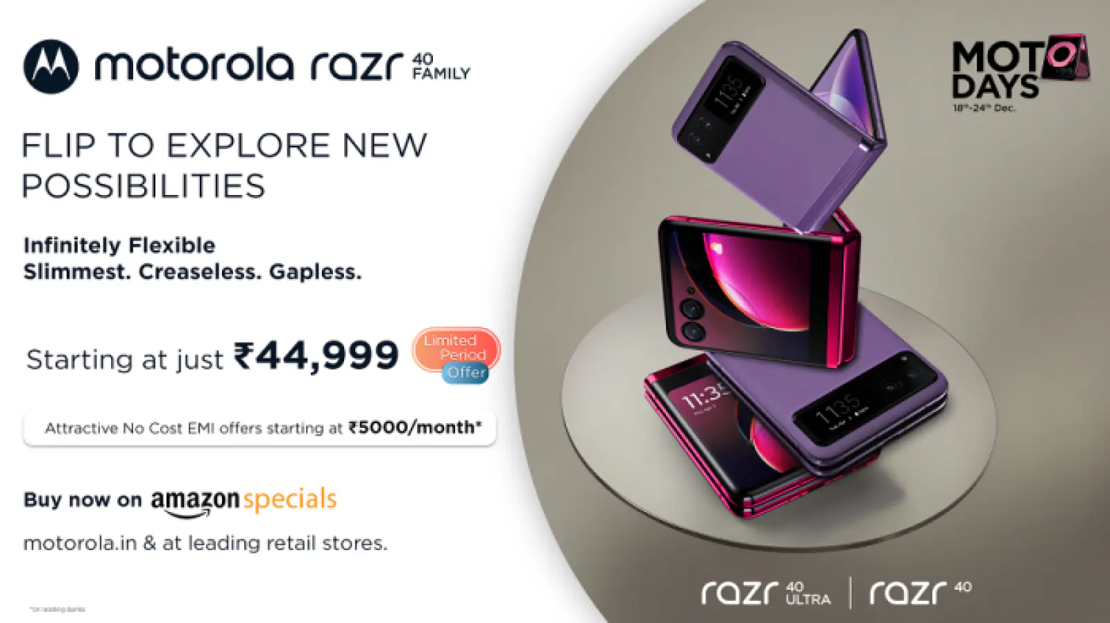 Motorola Unveils Irresistible Price Drops and Exclusive Discounts on Flagship razr40 Ultra and razr40 During Moto Days Promotion