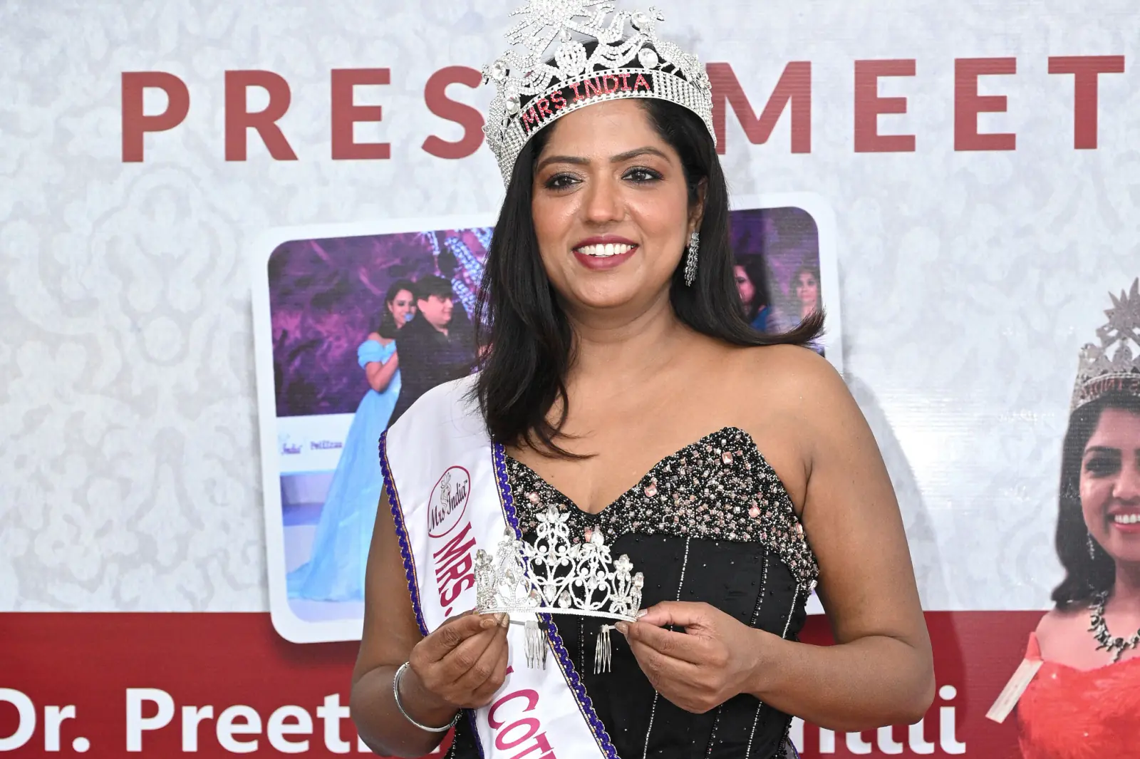 Dr Preethi Adusumilli, crowned Corporate Queen - Mrs India 2024 & title winner of Mrs India 2024
