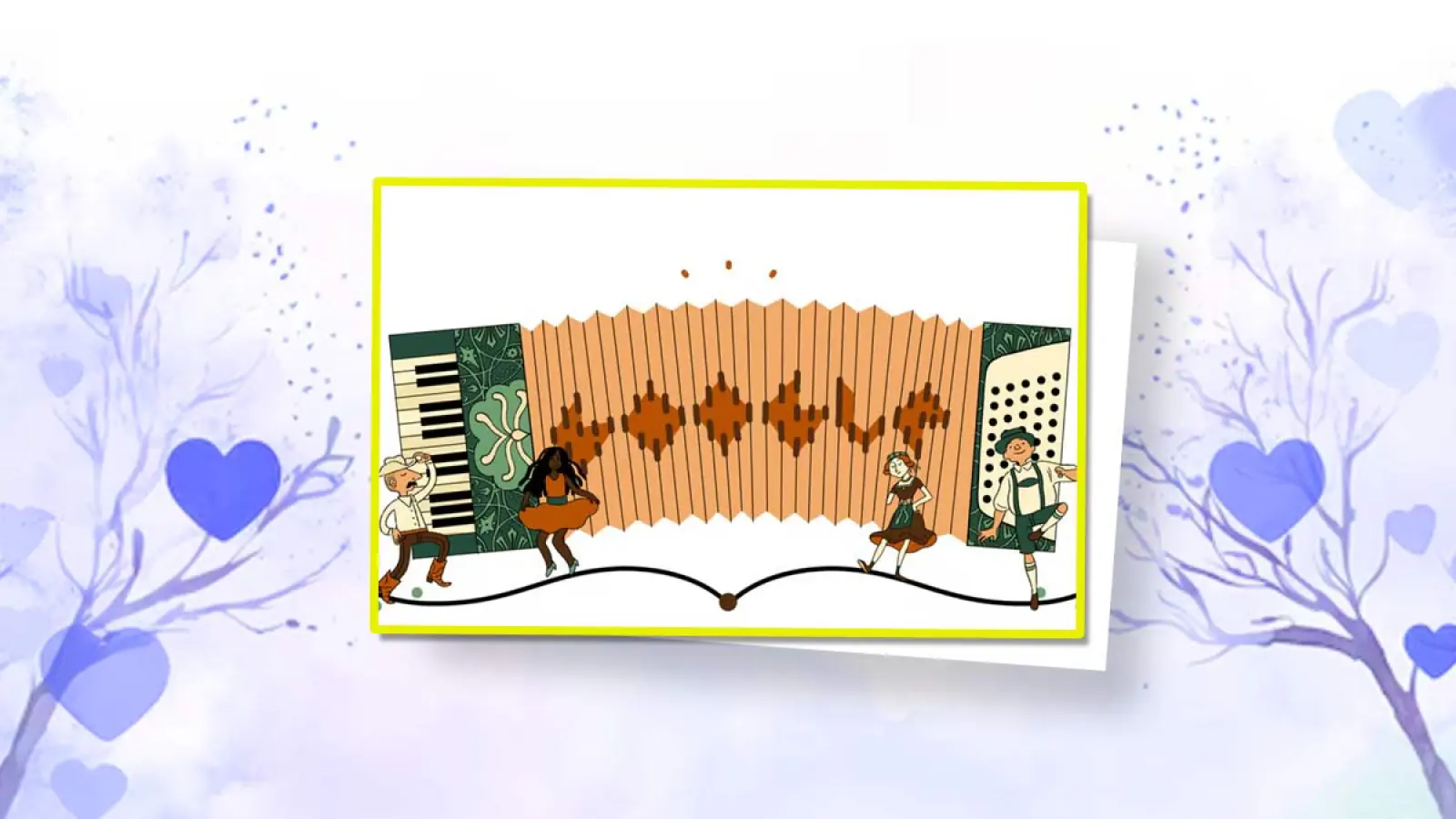 Google made a doodle on the anniversary of the 1829 patent of the accordion