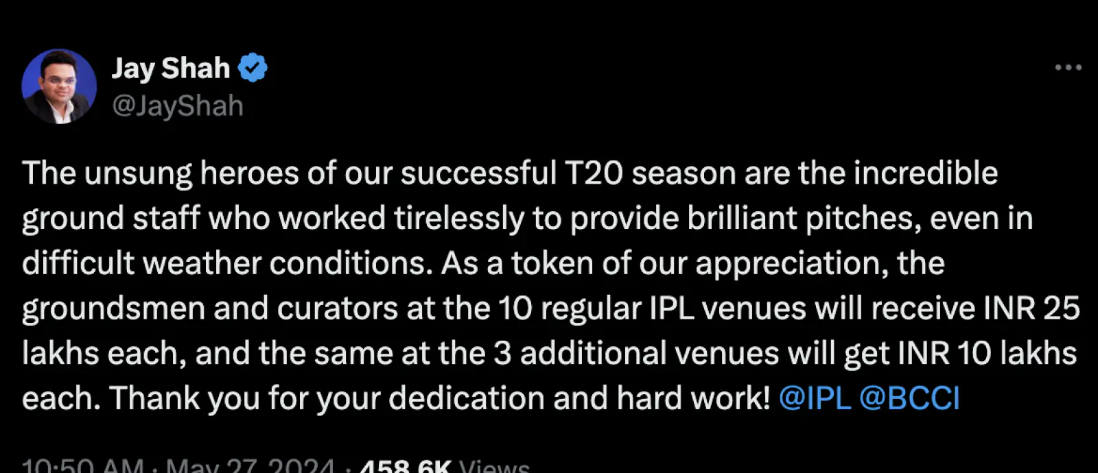 BCCI opens treasury for IPL ground staff and pitch curators, so many lakhs of rupees will be given as reward