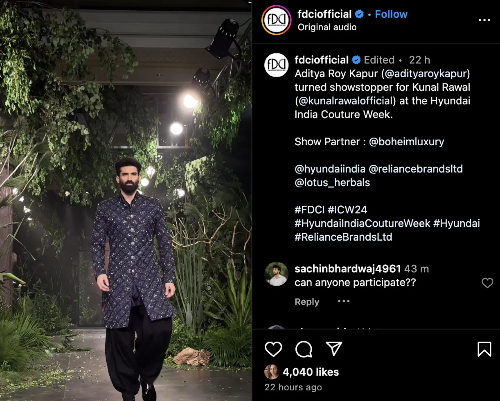 Kunal Rawal's 'Sehra' Collection shines alongside Aditya Roy Kapur at India Couture Week