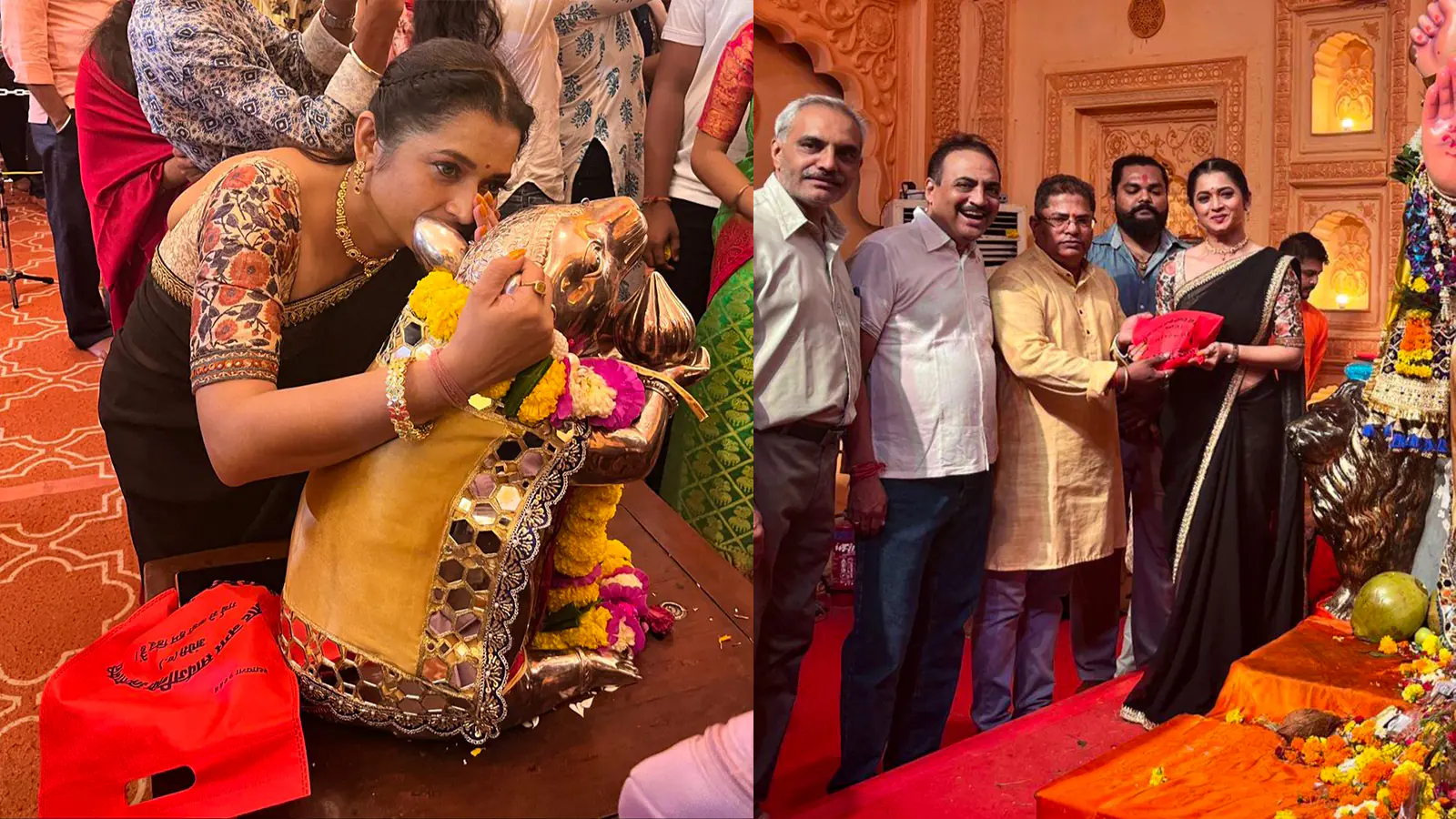 Actress Ekta Tiwari Visits Andhericha Raja to Seek Blessings