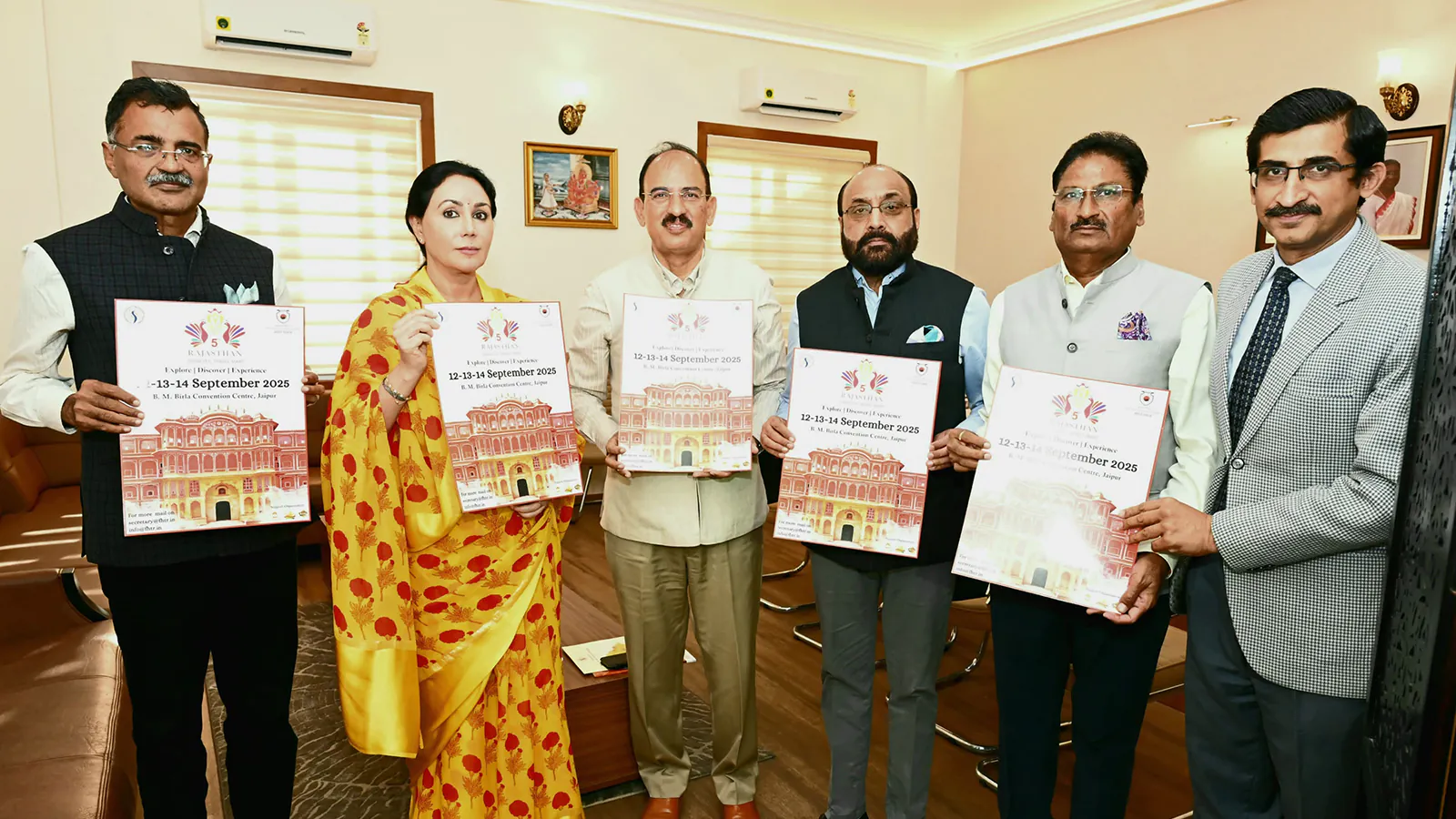 Deputy CM Diya Kumari unveils Rajasthan Domestic Travel Mart 2025 poster