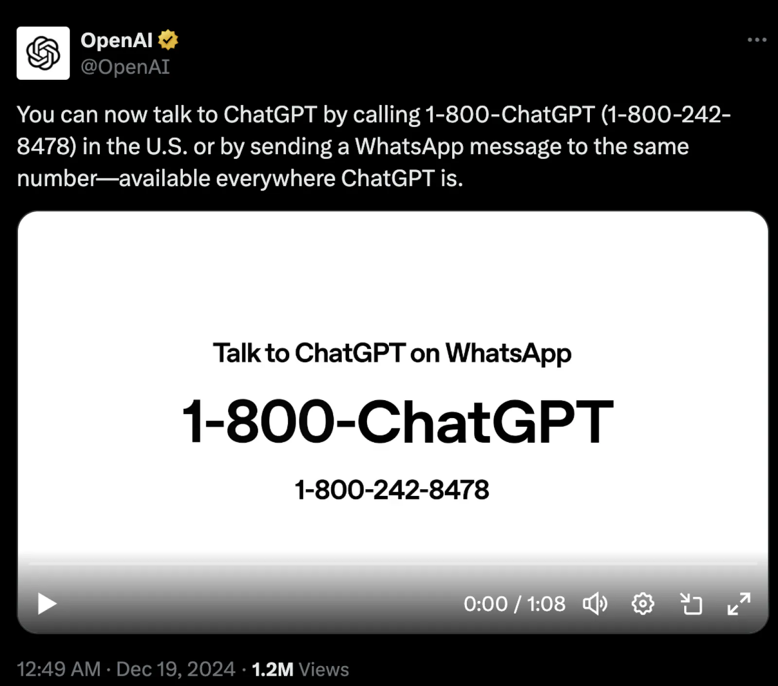 Now app is not required to use ChatGPT; Work will be done through WhatsApp only