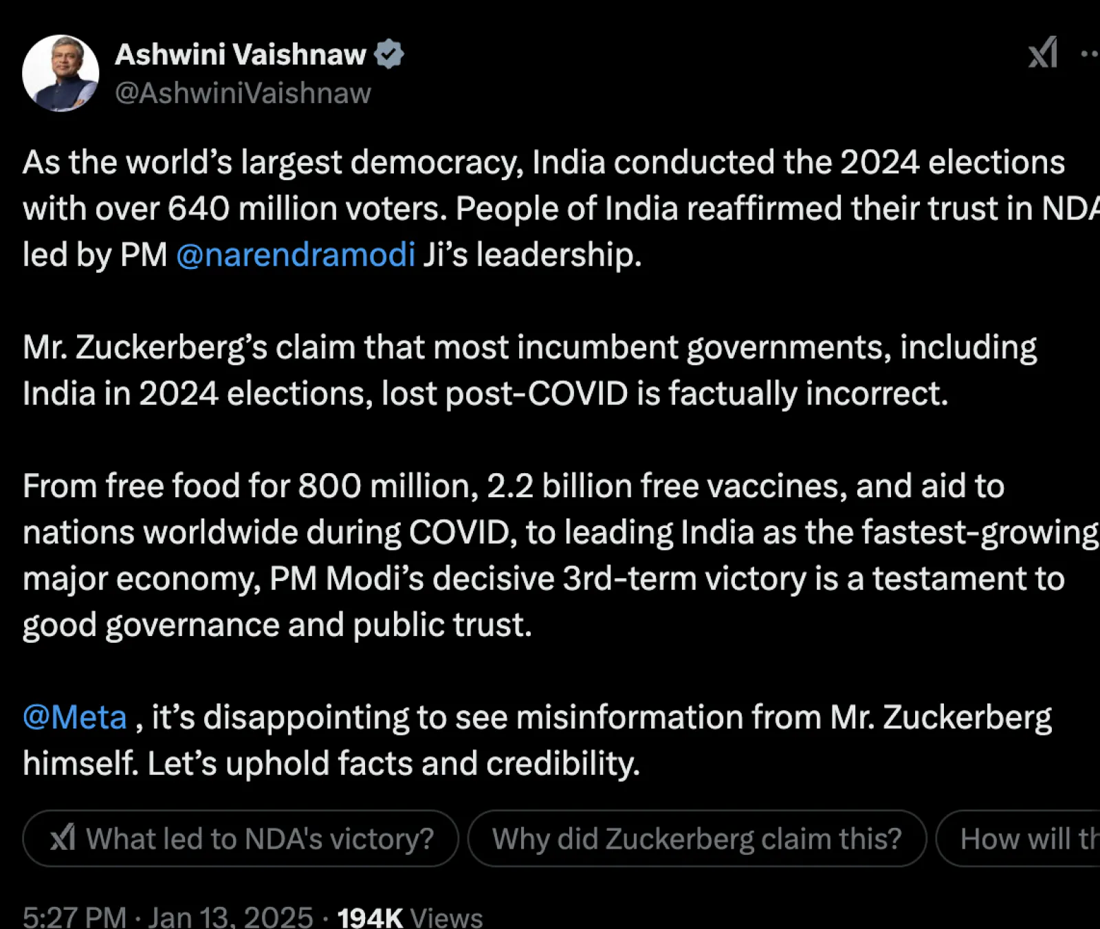 Ashwini Vaishnaw scolded Facebook CEO for giving wrong information, exposed the truth with fact-checks