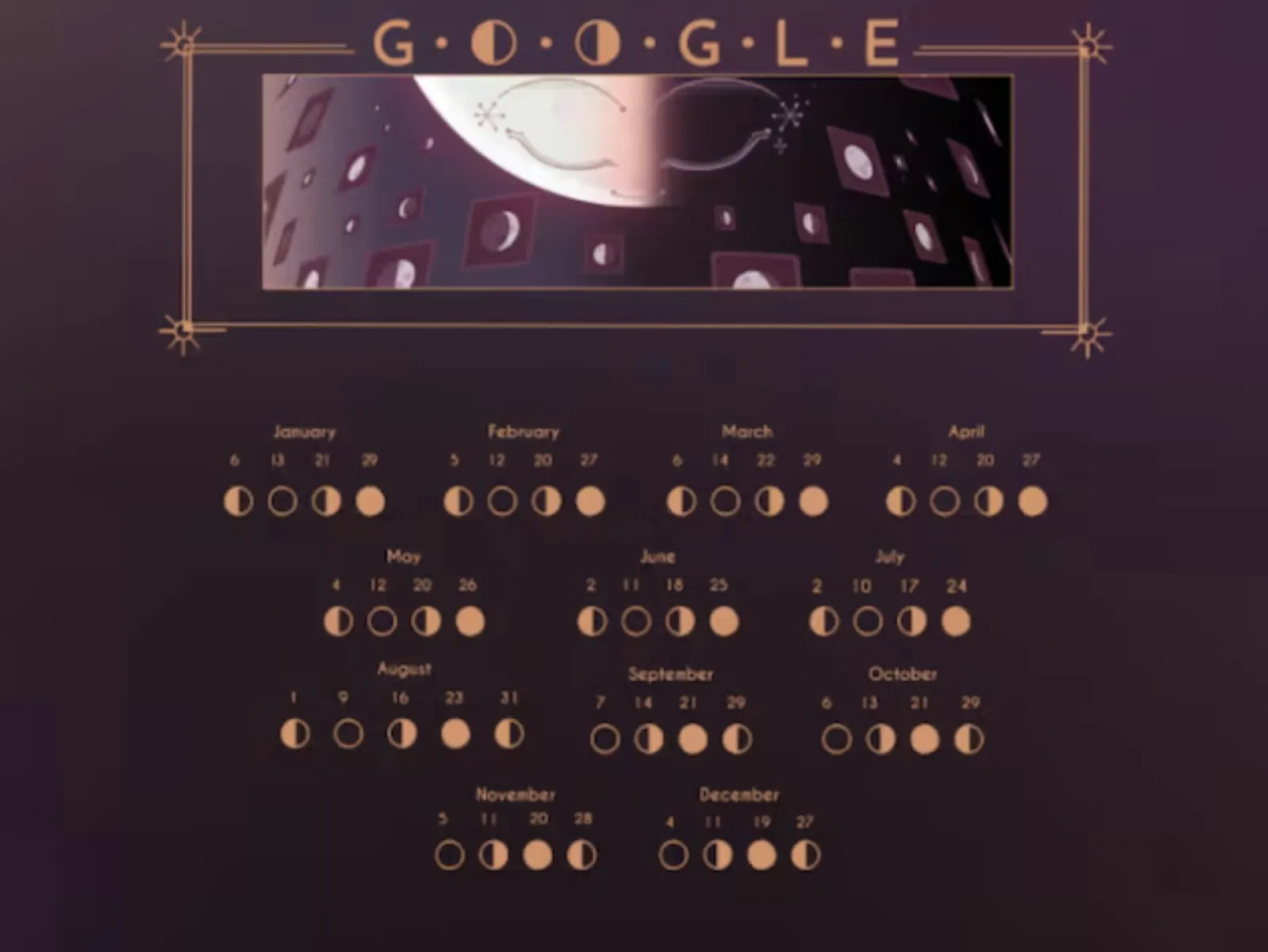 Google created a unique doodle on January's half moon, in which you can play a minigame