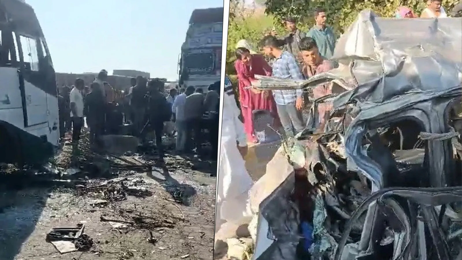 Major road accident on Jaipur highway, 8 people died in a bus-car collision